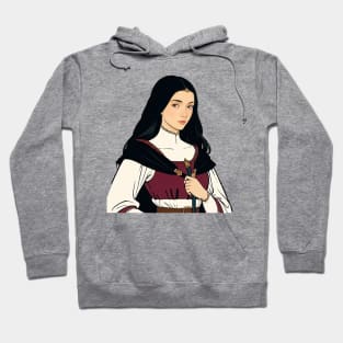 Lovely Medieval Noblewoman clutching her cloak Hoodie